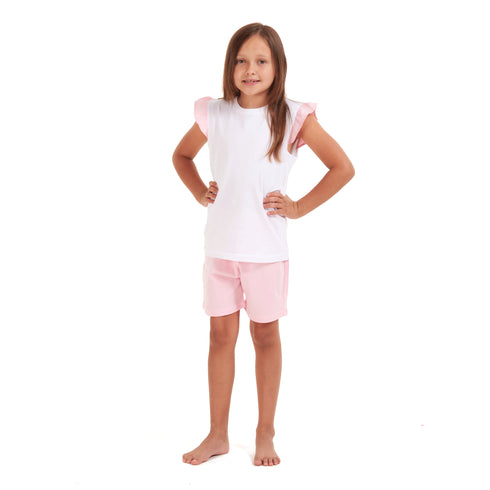 Girls summer pajama set Pink fairy t-shirt + Pink shorts
